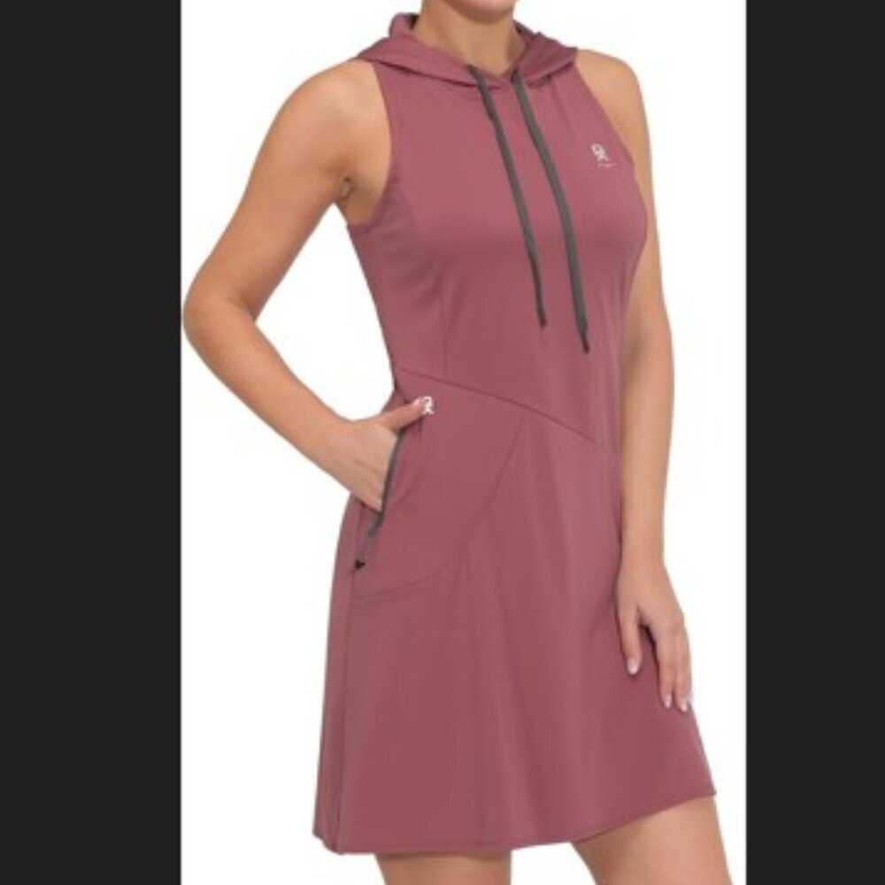 Little Donkey Andy - Women's quick dry tennis/golf dress, Wine Red color (mauve) - Picture 2 of 14